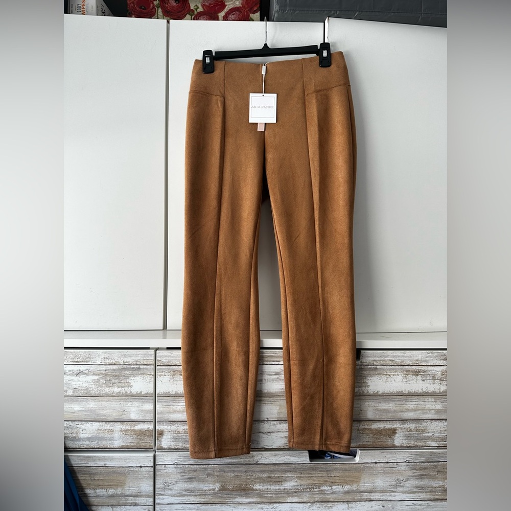 🤎 Zac & Rachel Slim Ankle Pants Cognac Brown Size S NWT Stretch
